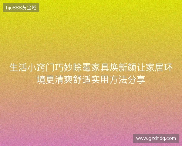 生活小窍门巧妙除霉家具焕新颜让家居环境更清爽舒适实用方法分享